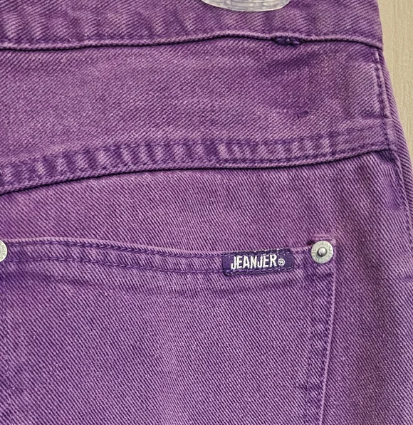 Vintage 90's Jordache Jeanjer Purple Embroidered Jeans 11/12 100% Cotton - Picture 4 of 6